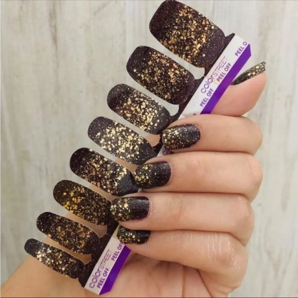 *Retired, HTF* Color Street: Best in Show | Maroon Gold Glitter Fall Autumn - Picture 2 of 11